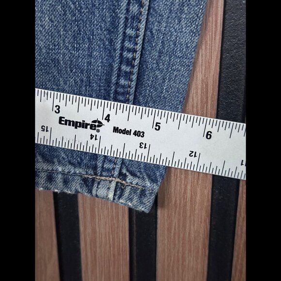 AllSaints Jeans 30W Womens Blue Casey Straight Dirty Denim Patch - Picture 6 of 8